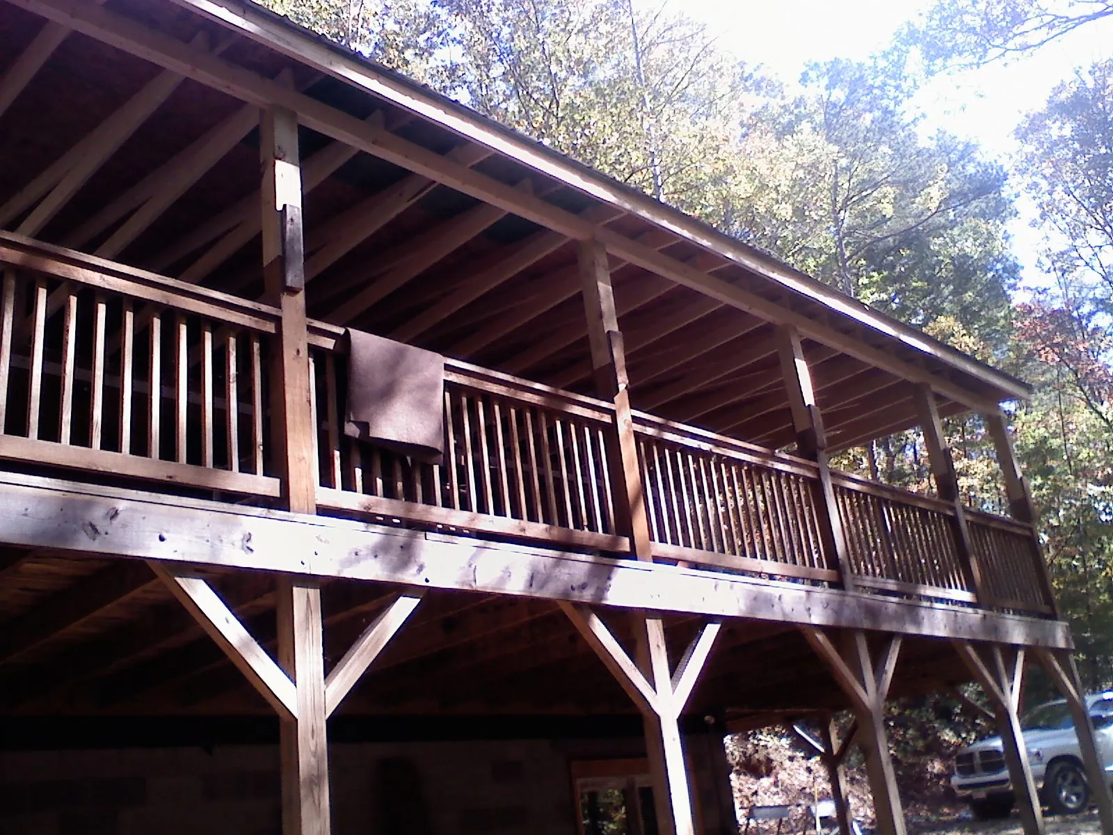 Timber framing under a new elevated porch and deck — Roof Leak Repair in Rayle by Roofing Brothers